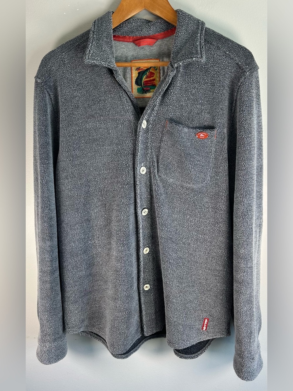 Tommy Bahama Men’s Button Down Sweater Jacket Fleece Size M Relax Stretch Logo